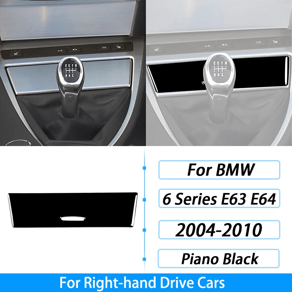 For BMW M6 6 Series E63 E64 2004-2010 Piano Black Gear Shift Air Outlet Window Lift Panel Set Car Interior Accessories Sticker