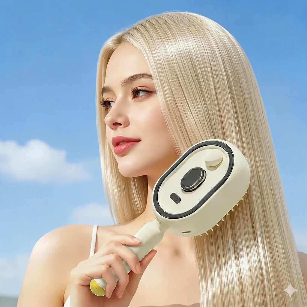 Electric Spray & Massage Hair Brush, Electric Steaming Massage Hair Care Brush, for Hair for Reduce Frizz, Nourishes Hairs