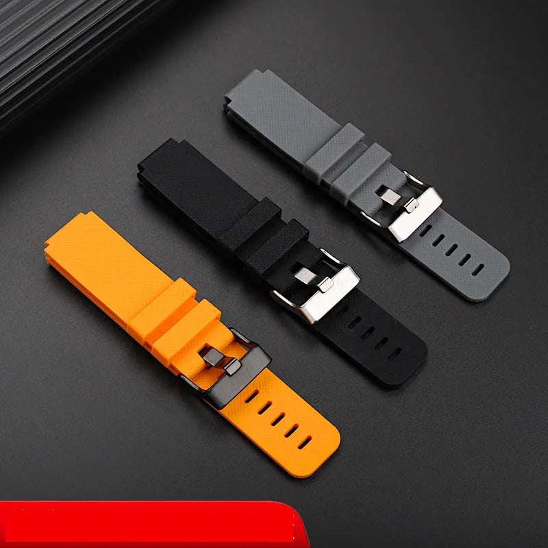Soft Silicone Bracelet Suitable for Casio small block AE1200/1300 SGW400 AQ-150W modified silicone watch strap 18mm black orange