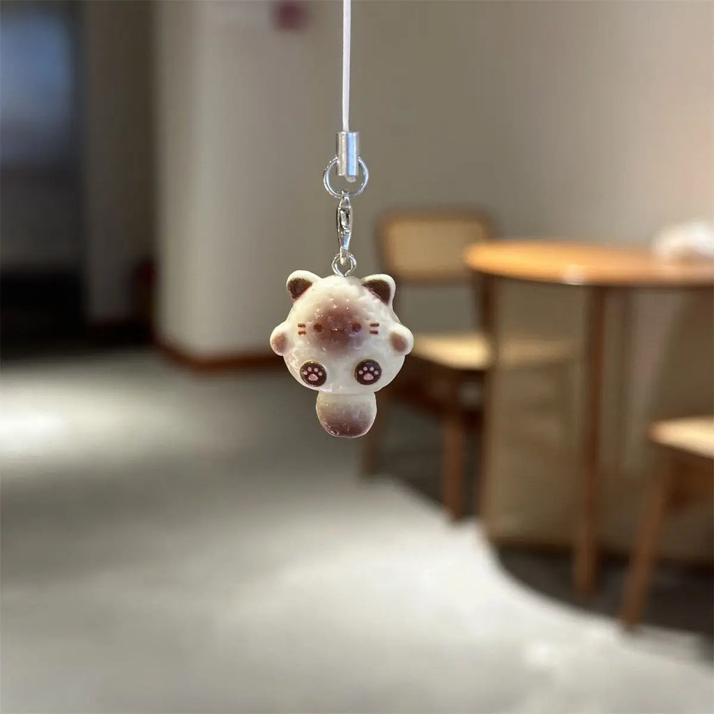 Kawaii Cat Bear Pendant Phone Keychain Cute Adorable Phone Charm Strap Keycord