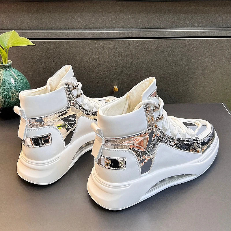 CuddlyIIPanda Men Fashion Casual Air Cushion Shoes Spring Summer Autumn High Top Luxury Designer Youth Trending Leisure Sneakers