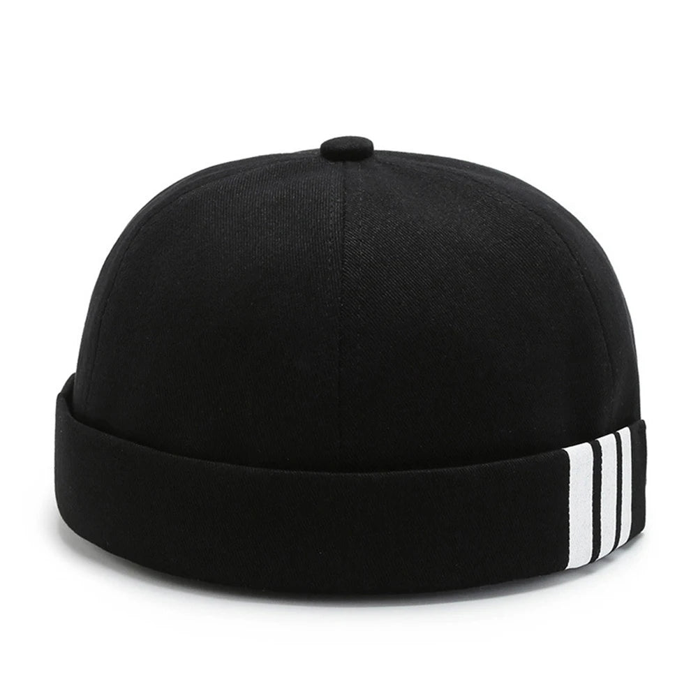 Retro Letter Label Brimless Caps Unisex Solid Color Beanie Men Women Summer Street Adjustable Docker Hats Melon Cap Hip Hop Cap