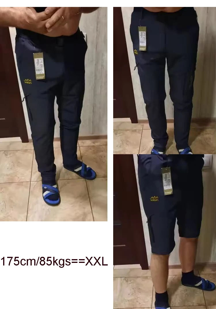 Spring Hiking Pants Men Waterproof Can be converted into shorts Fishing Wear Climbing Clothes Quick Dry Anti-UV Trousers