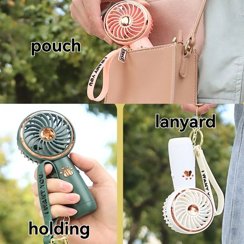 Summer Cute Cartoon Fan - Mini Portable USB Charging Handheld for Students, Outdoor Adventures & Cooling Comfort