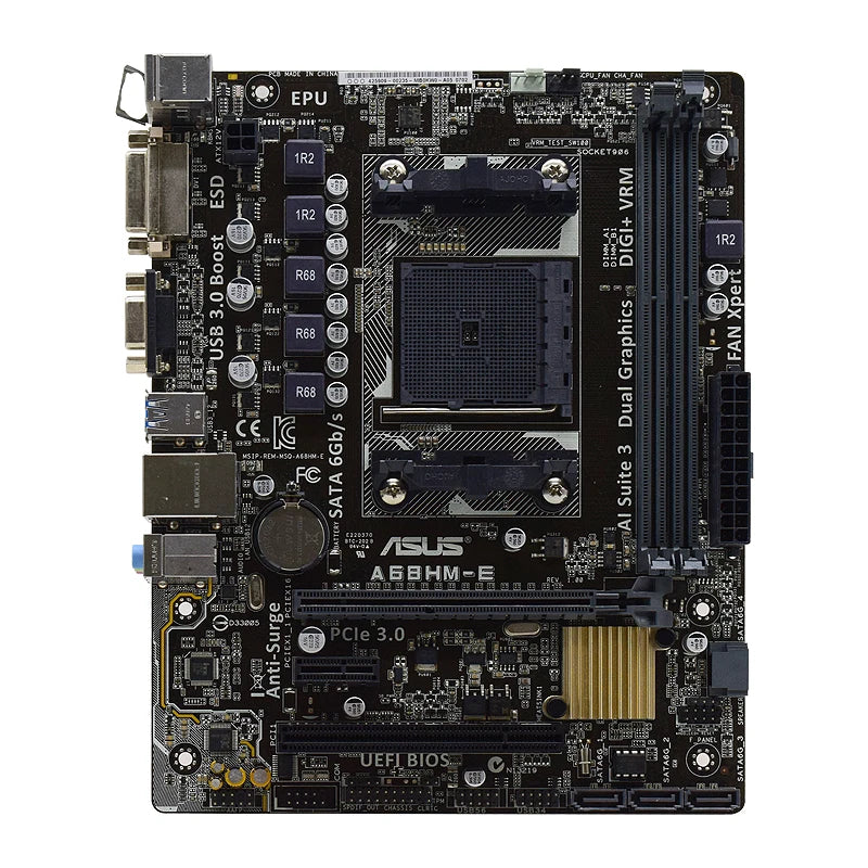 ASUS A68HM-E Motherboard Socket FM2 FM2+ AMD A68H 2×DDR3 PCI-E 3.0 USB3.0 Micro ATX support A8AD7600 Athlon X4 AD850X cpu