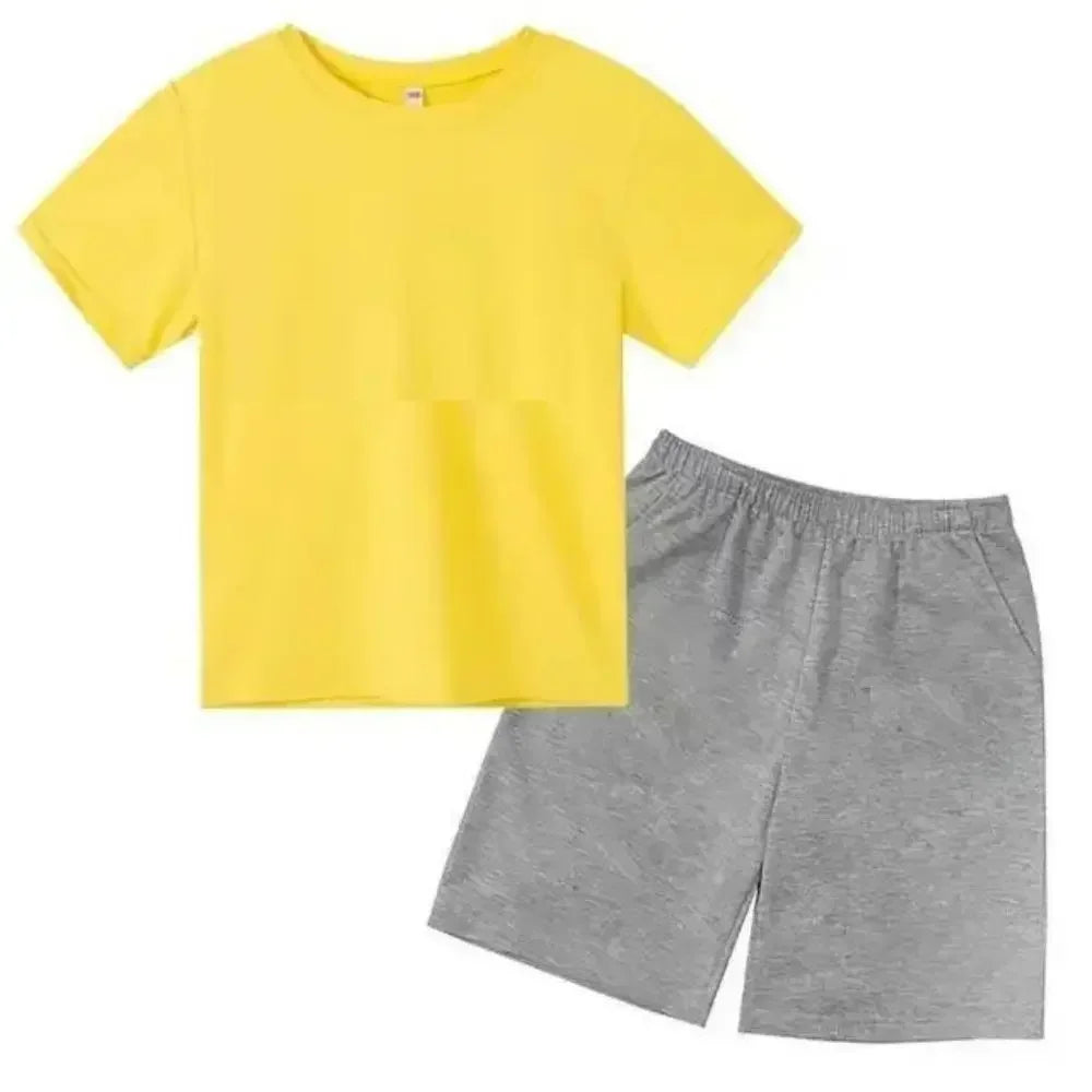 Summer CR7 Star Print Kids T-shirt Top and Shorts 2pcs Set Boys/Girls 3-13Y Children Clothes Sunshine Casual Fashion Sportsuit