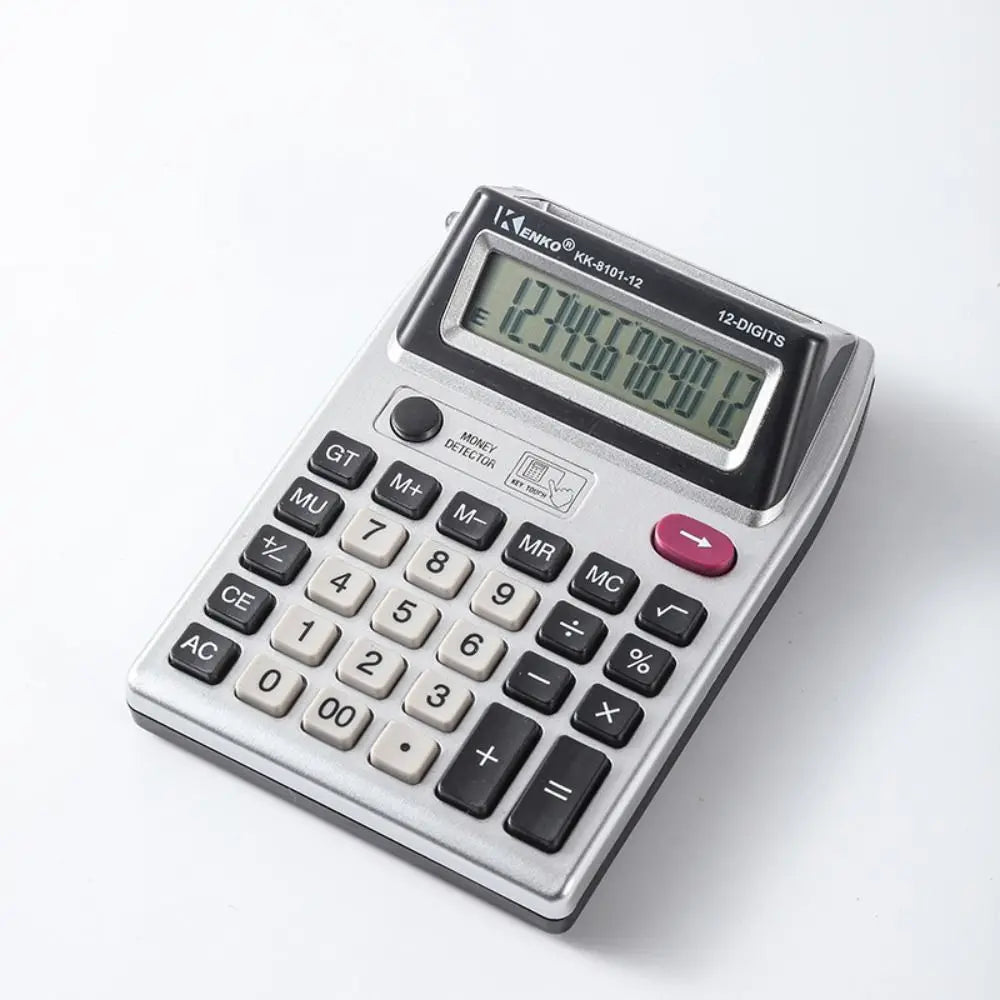 Dual Screen 12 Digits Calculator Multifunctional Battery Powered Mechanical Calculator Efficient Calculation Easy To Use