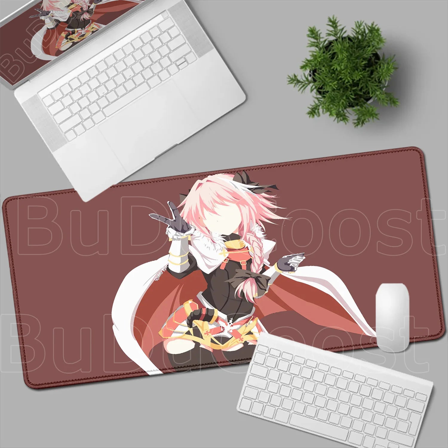 Astolfo Mousepad HD Print Anime Girl Computer Gamer Locking Edge Non-slip Rubber Mouse Pad Keyboard PC Desk Pad Table Decoration