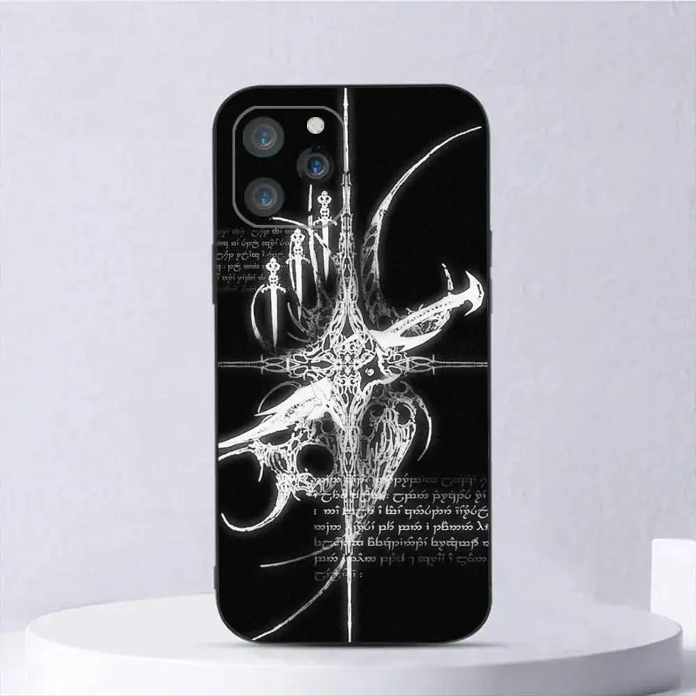 1pc Gothic Cyber Sigil Cross Phone Case Silicone Soft For IPhone 17 Air 16 15 14 13 12 11 Plus Pro Max Plus