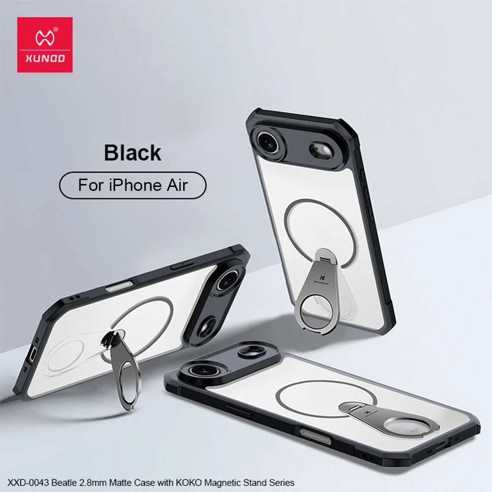 Xundd For iPhone 17 Pro Max 17 Air 17 Pro Magnetic Case with 360° Invisible Stand,PC+TPU Anti-fingerprint Anti-drop Phone Cover