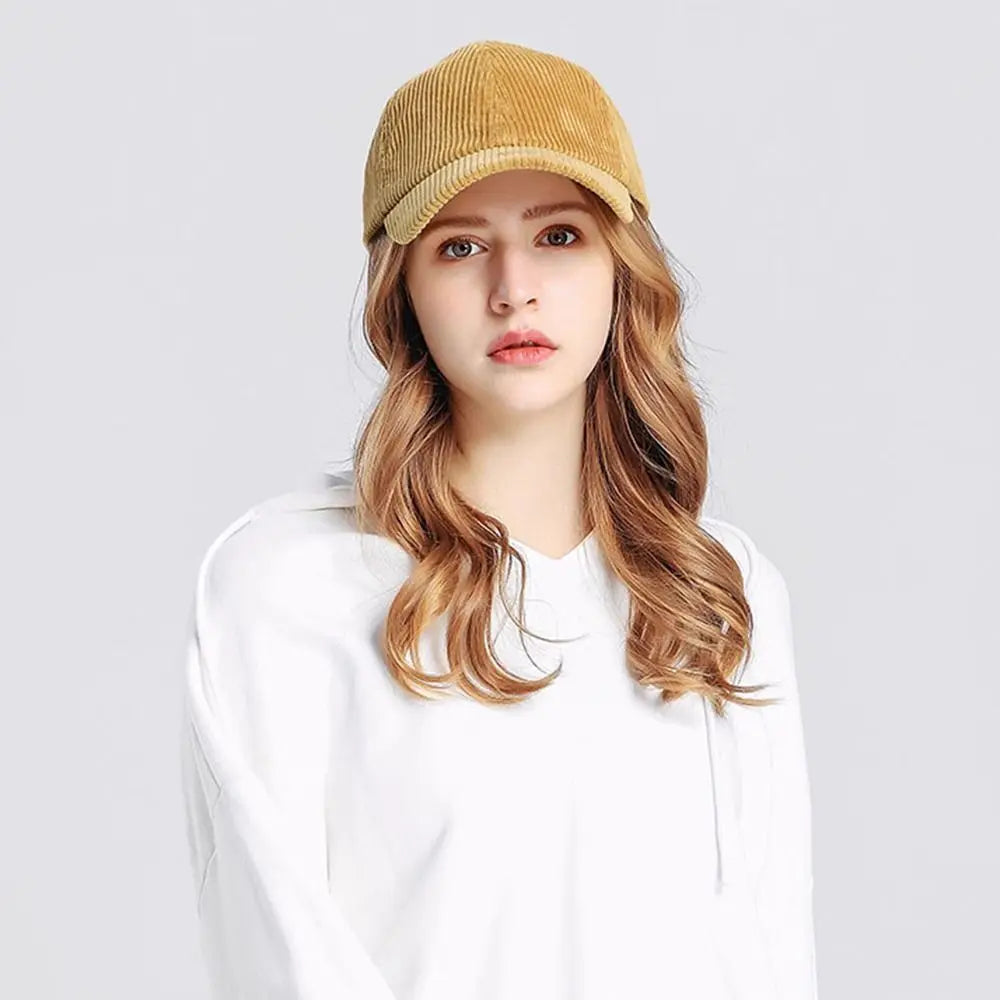 Breathable Unisex Corduroy Corduroy Baseball Cap Adjustable Baseball Hat Sunscreen Cap Women