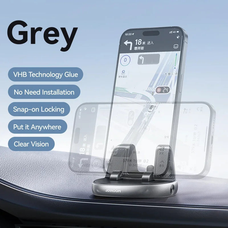 Joyroom Dashboard Car Phone Mount Holder One-Handed Operation Car Navigation Holder For 4.7-7'' Phones 360° Rotation For iPhone