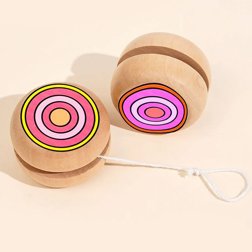 3PCS Handcrafted Wooden Yoyo - Circular Exercise Toy with DIY Paintable Surface, Perfect for Party Games, Adult Hobby ZSY