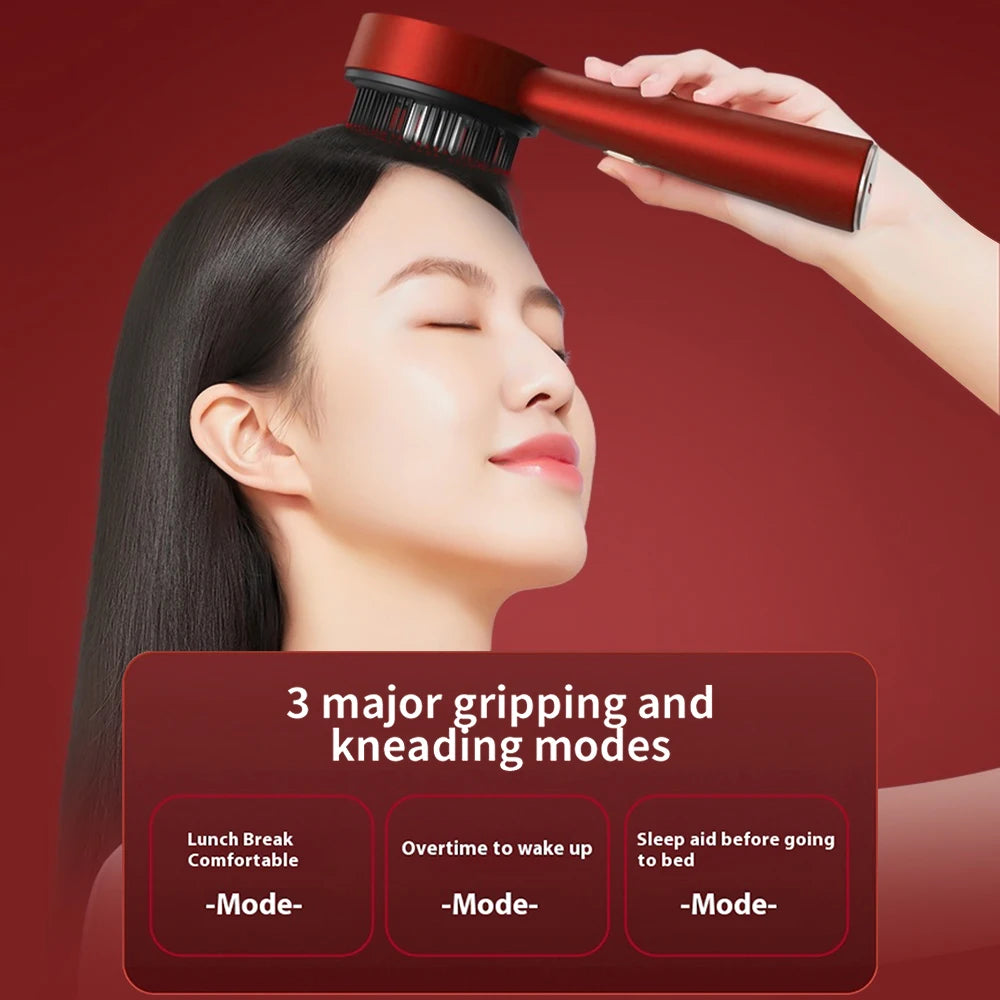 Electric Vibration Massage Comb Blue&Red Light Therapy Hair Growth Massage Scalp Brush Anti Hair Loss Improve Scalp Health Care
