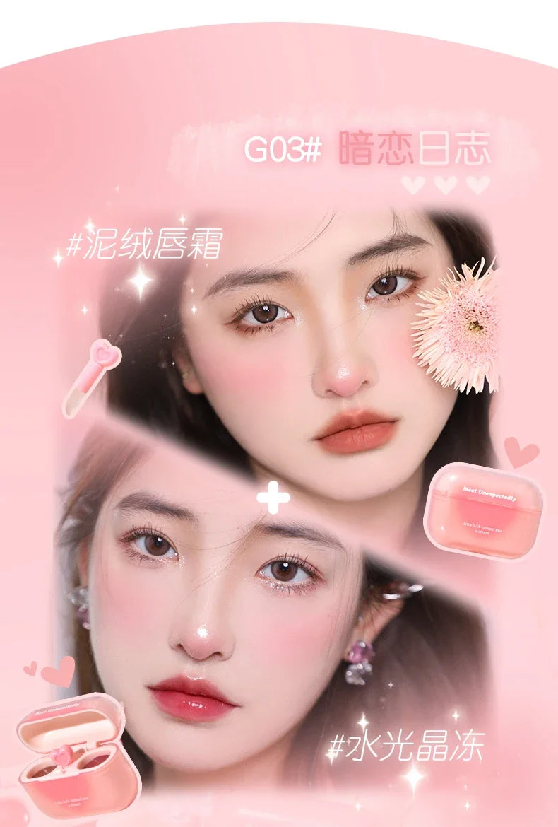 GOGO TALES Double Lip Gloss Mirror Finish Nude Color Korean Lipstick Matte Non-Sticky Lip Mud Long-Lasting Vegan Makeup