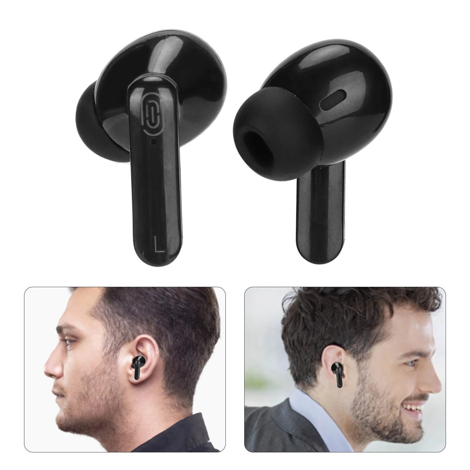 Language Translator Earbuds 144 Languages Multifunction BT Wireless Translator Device for Travel Shopping Black