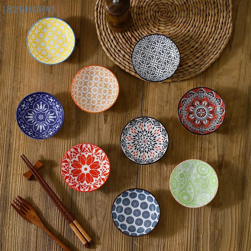 【HGPA】Ceramic Condiment Dishes, Bohemian Style Plates, Sauce Dishes, Suitable For Kitchens, Restaurants, Sushi Shops