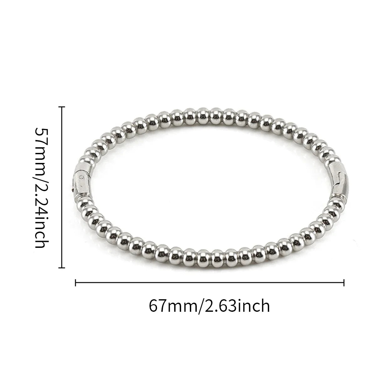Round Ball Beaded Bracelets Bangles High Quality Stainless Steel Twist Balls Dots Bead Bangle for Women Jewelry