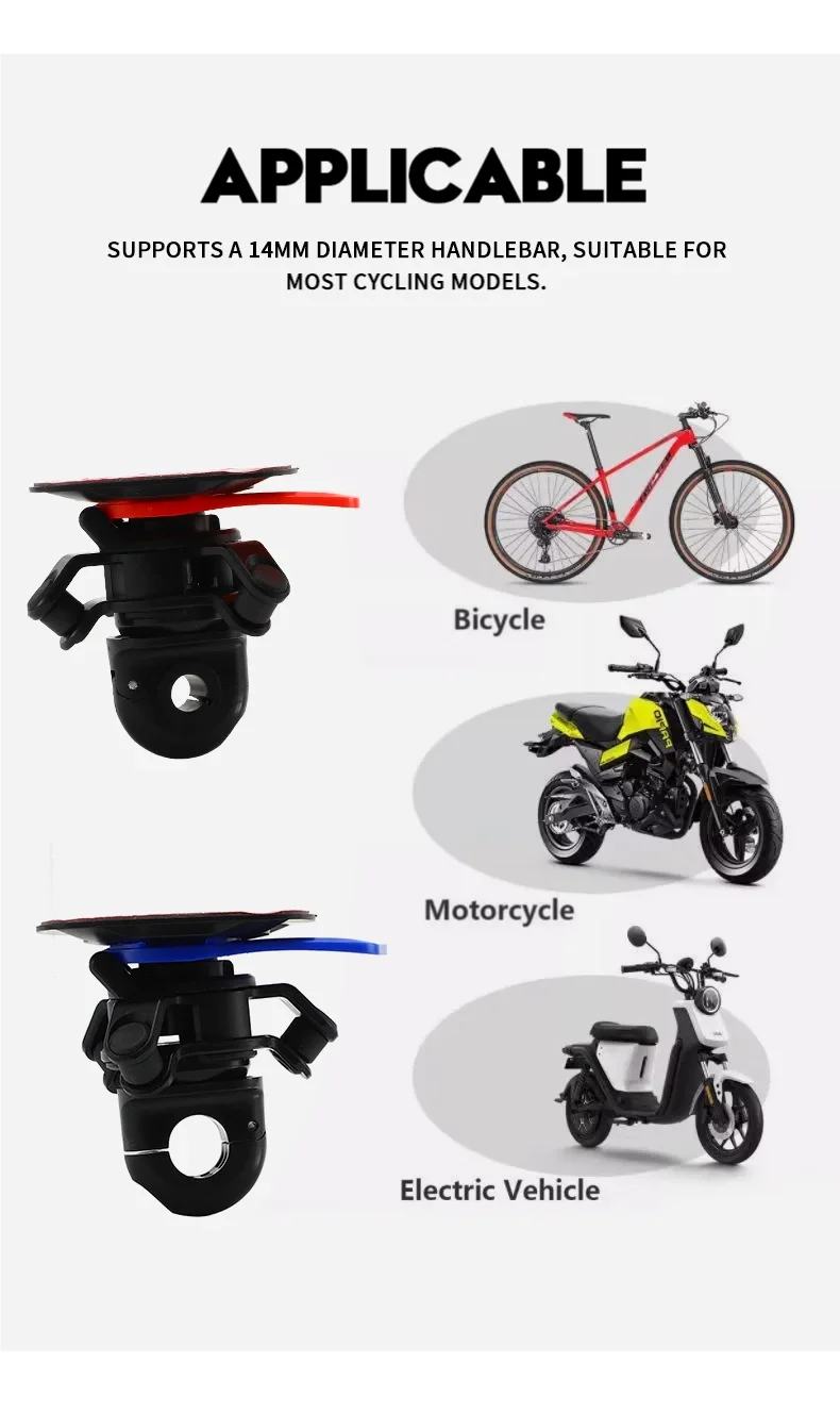 Mirrored Bike/Motorcycle Phone Mount - Quick Install & Secure