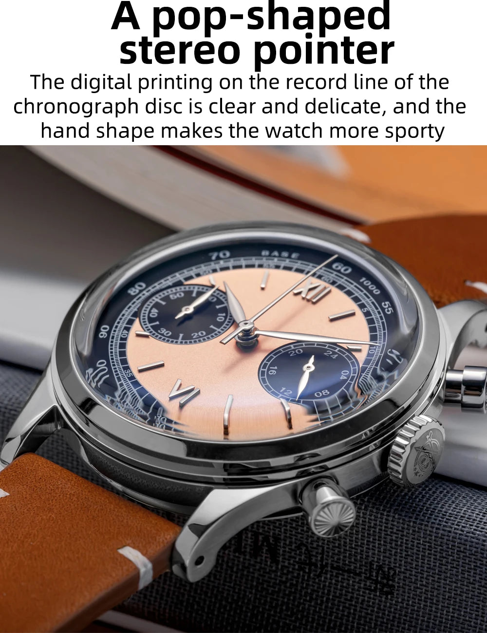 ADDIESDIVE Men watches Quartz Wristwatch Sport waterproof 100m Chronograph AR Coating VK64 Movement Retro Leather Watch New