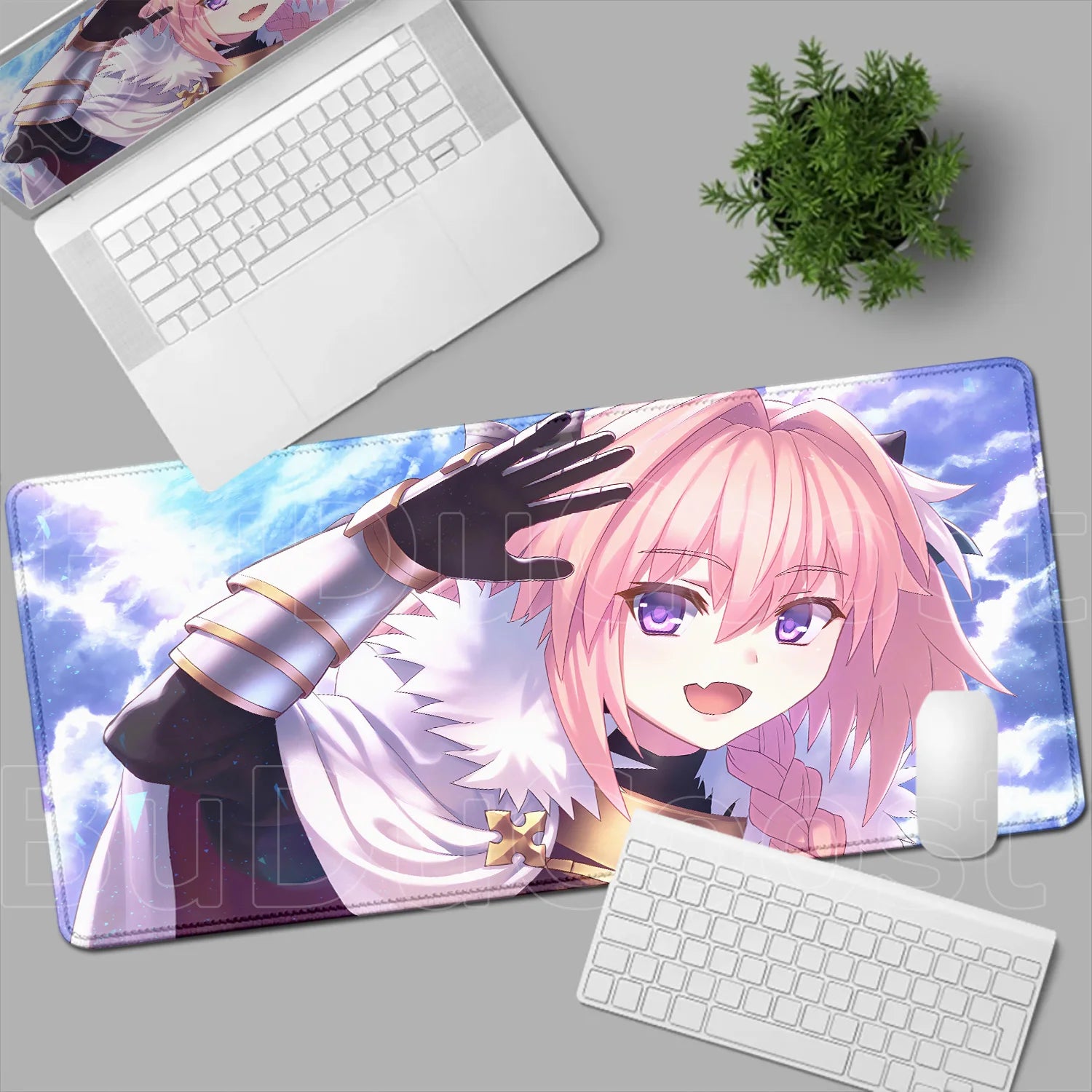 Astolfo Mousepad HD Print Anime Girl Computer Gamer Locking Edge Non-slip Rubber Mouse Pad Keyboard PC Desk Pad Table Decoration