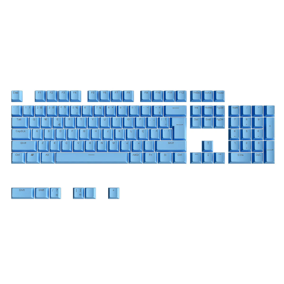 Russian Keycaps Spanish Arabic Korean Portuguese French German Thai Letters Translucent Keycaps For Cherry MX Switch 104 Key LK1
