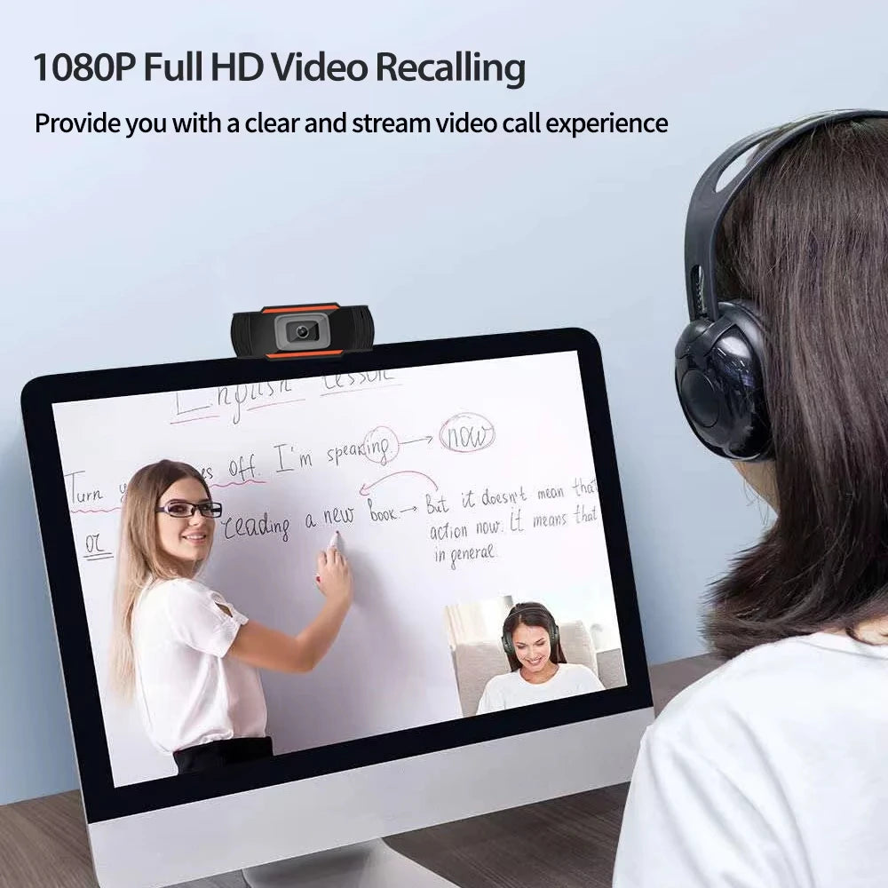 2K 1080P Full HD Computer Web Camera PC Webcam with Microphone USB Plug Autofocus for  Live Video Call Living Conference Camera