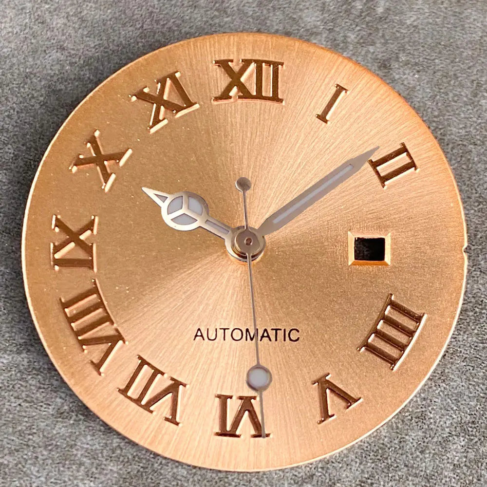 24.5mm Mother of Pearl Shell Dial Roman Diamond Sunburst Watch Dial Hand Fit NH05A NH05 Watch Movement Ladies Watchmaker Tools