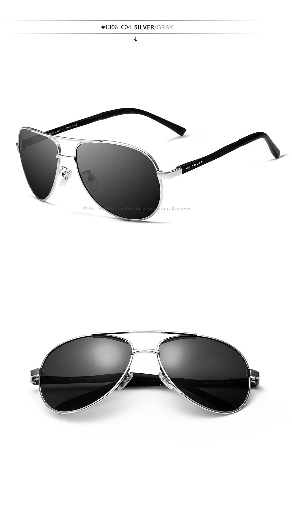 VEITHDIA Brand Sunglasses Men Polarized UV400 Sun Glasses Outdoor Sports Driving Male Women Eyewear Accessories For Female 1306