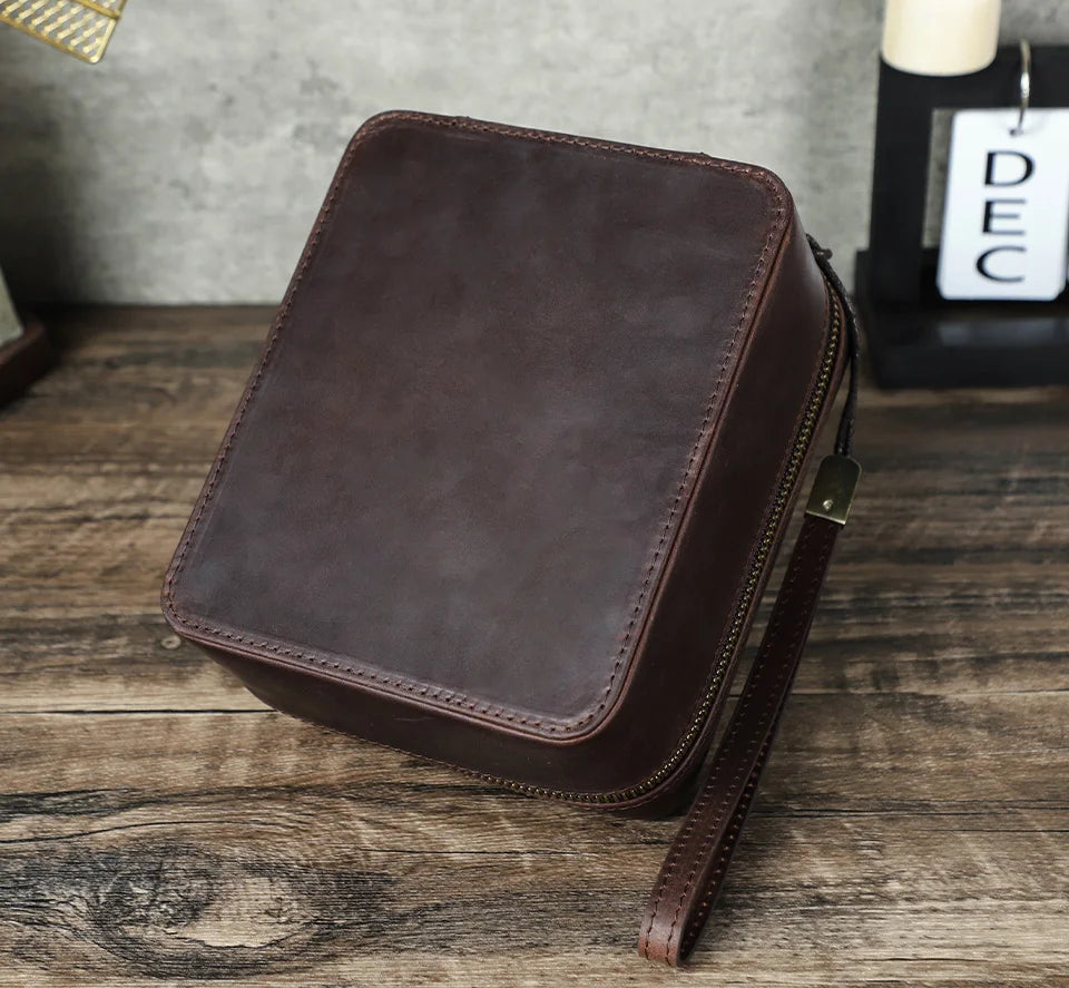 Genuine Leather Jewelry Storage Box Organizer for Watch Sunglasses Cufflink Earrings Ring Display Jewelry Case