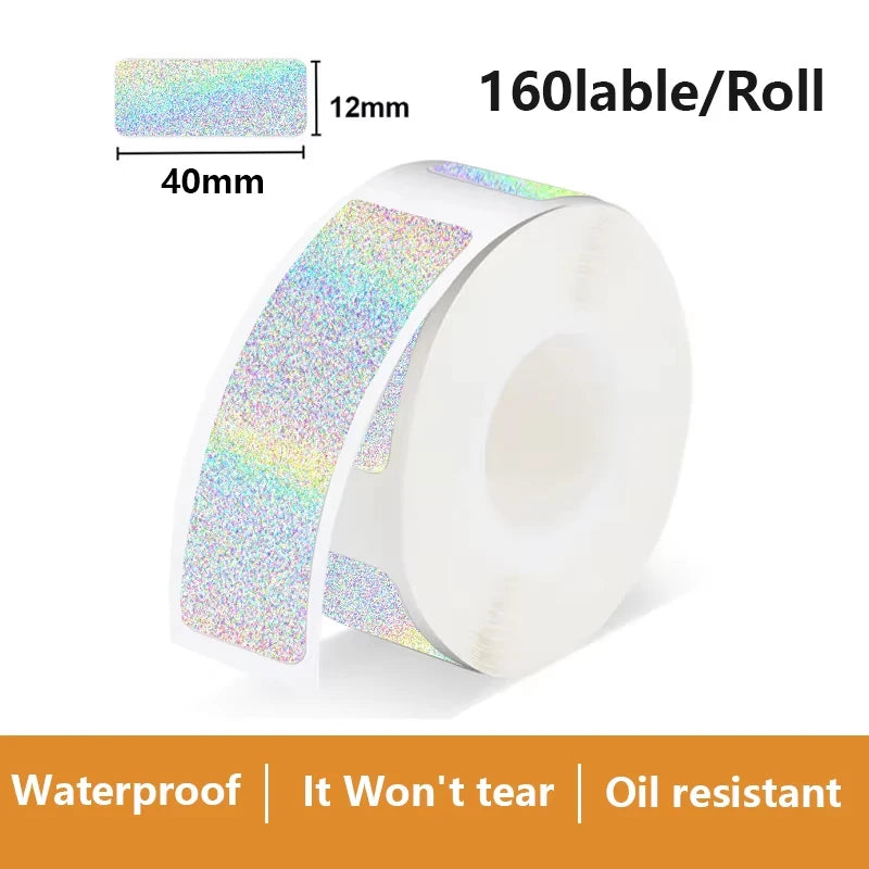 1Roll P12 P15 Thermal Label Sticker 12mm*40mm tape Compatible D30 Q30 Marklife P11 P50 L12 DELI Q2 Labeller