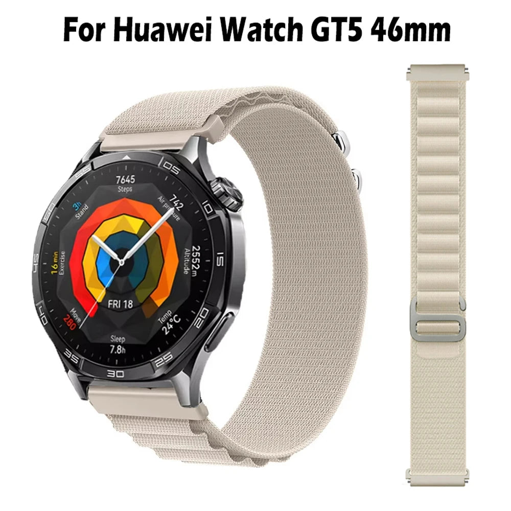 Strap for for Huawei GT5/5 pro 46mm Band Bracelet for Huawei Watch GT4/5 46mm Adjustable Nylon Correa GT5 Pro 46mm GT 3/4 Bands