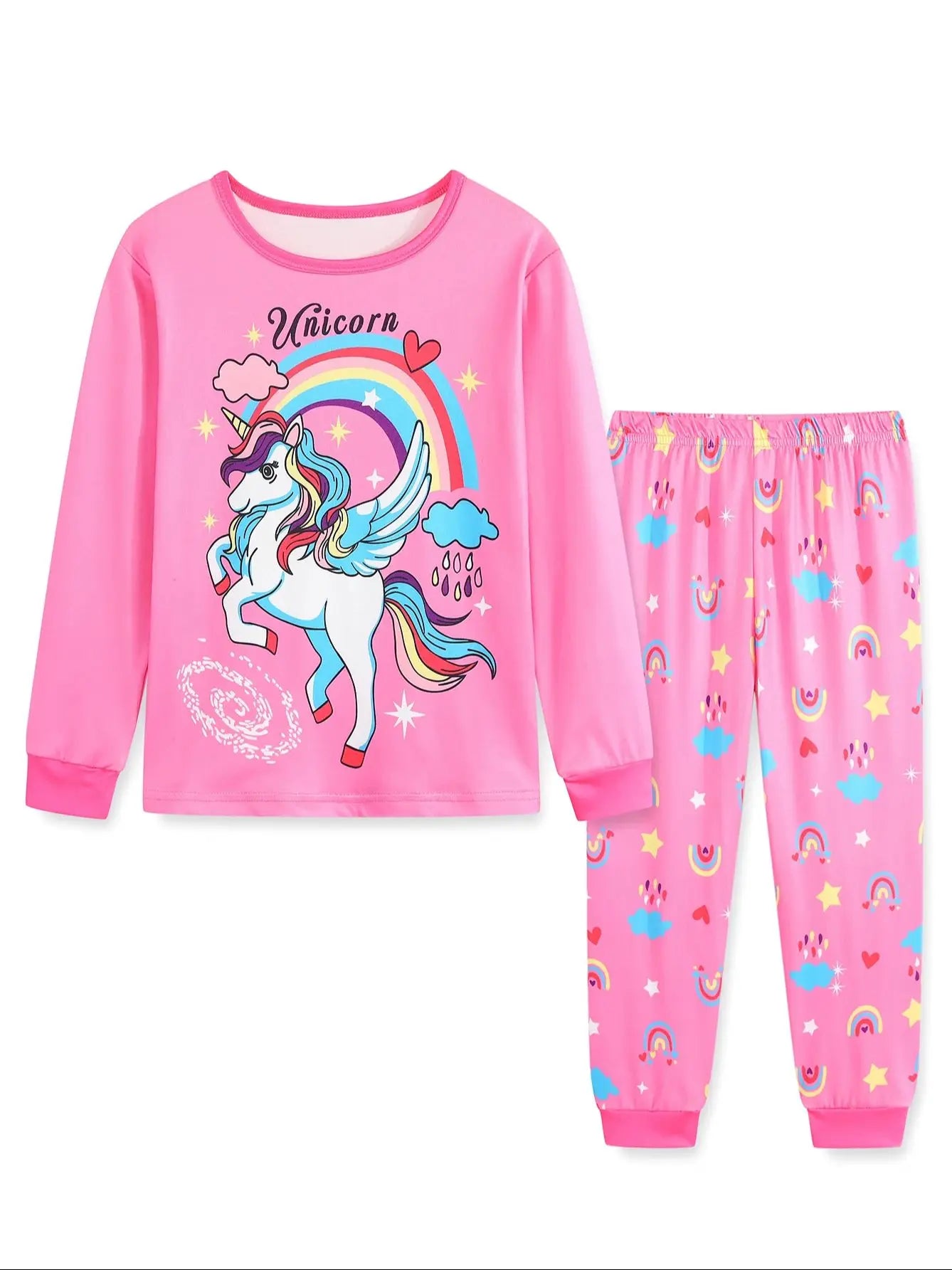 2pcs Boys Casual Crew Neck Animal Print Pajama Sets