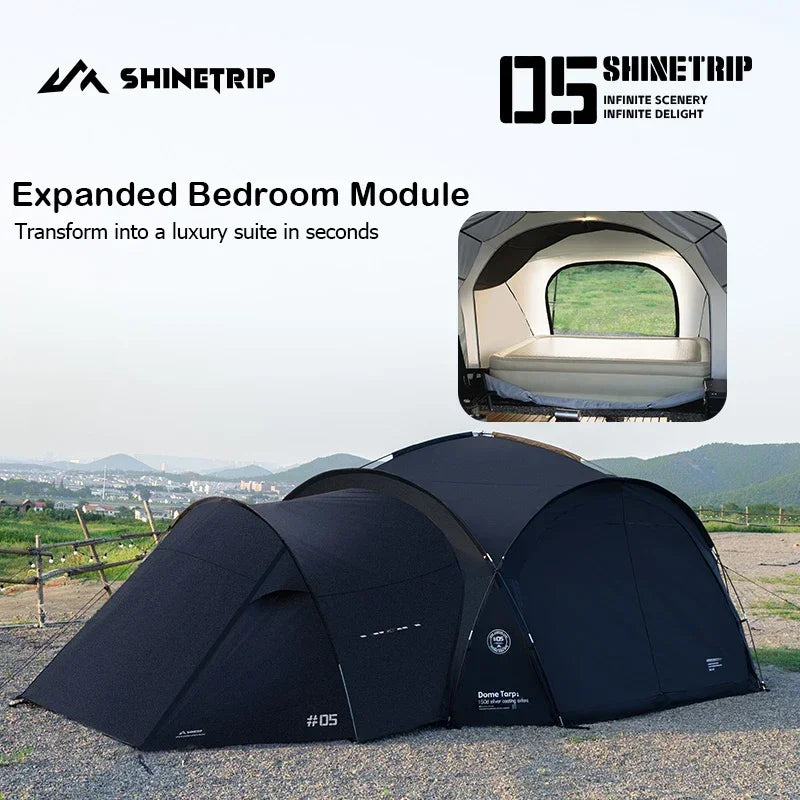 ShineTrip Outdoor Silver Coated Canopy Rainproof And Sunscreen Self-driving PU3000MM Waterproof Camping Sunshade Tent Dome