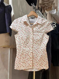 Back Lace-up White Blouse Women Peter Pan Collar Slim Short Sleeve Blouses Summer Casual Simple Sweet Chic Y2k Top Shirts Femme
