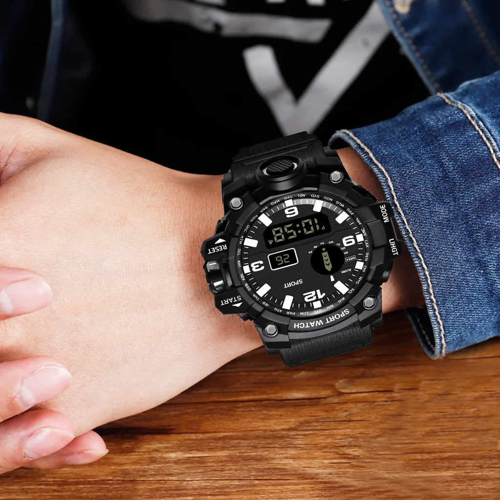 Sports Watch Men's LED Digital Watches Multifunction Military Clock Big Dial Waterproof Fitness Electronic Watch For Man