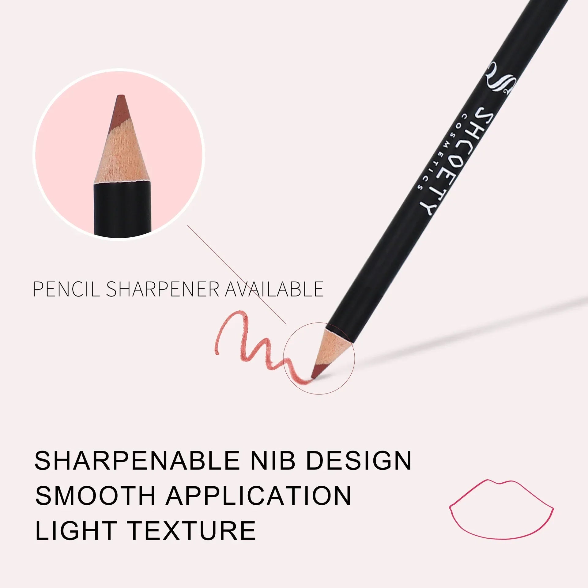 12pcs Professional Lip Liner Pens Set 12 Colors Matte Non-Stick Nude Lipstick Pencils Long-Lasting Moisturizing Lip Makeup Kit