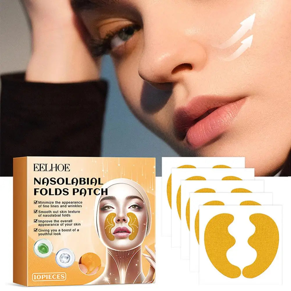 10pcs/box Forehead Wrinkle Patch Lightening Forehead Wrinkle Gel Patch Hydrolyzed Collagen Firming Mask Facial Skincare Stickers