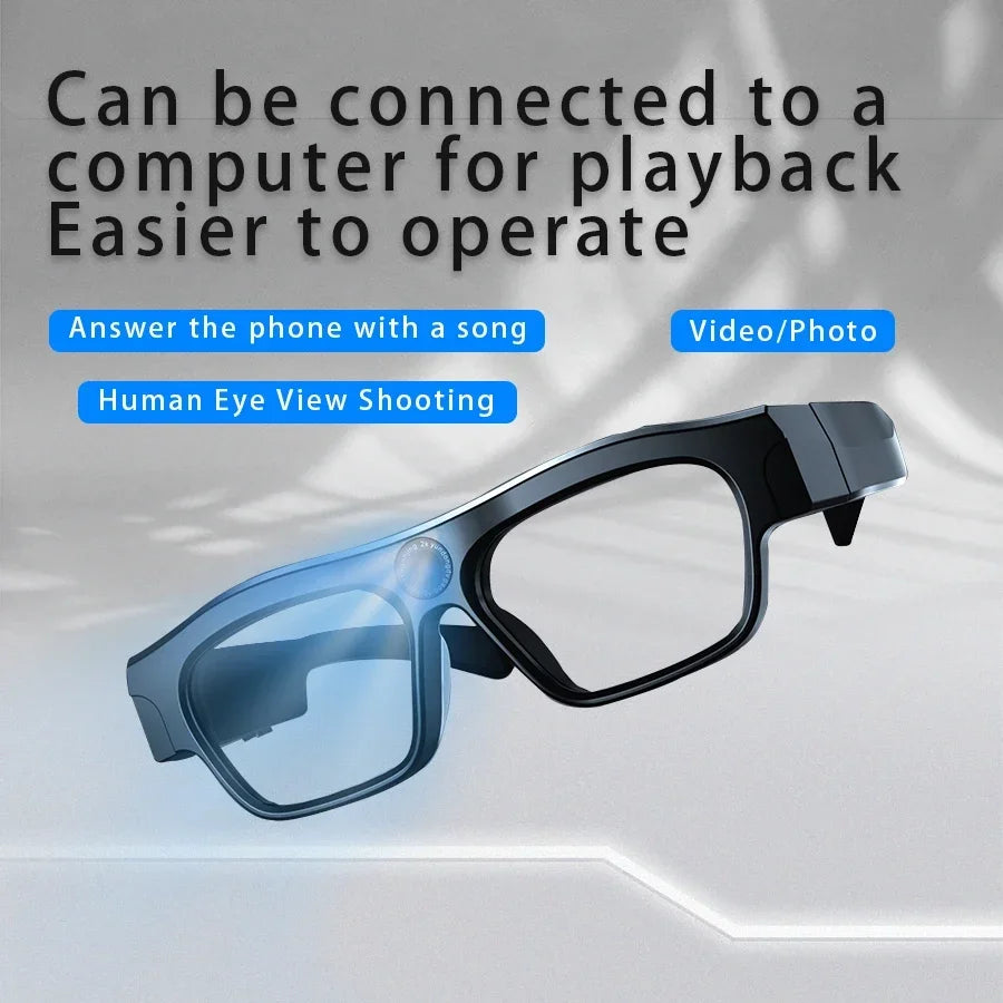 New 2K/4K High-definition Sports Camera Glasses for Video Recording Outdoor Sports Sunglasses with Bluetooth Call Smart Glasses