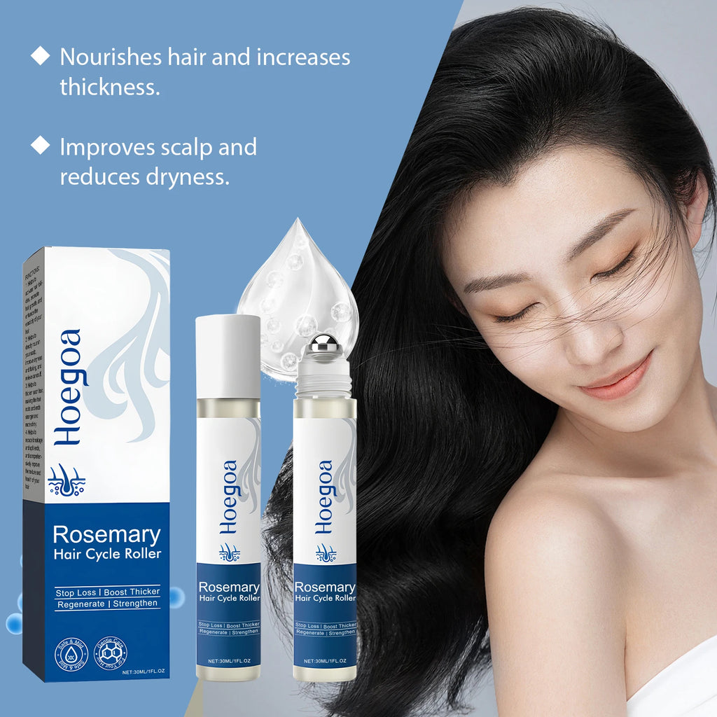 Rosemary Hair Serum Relax Scalp Stimulate Follicles Promote Hair Growth Roller Frizzy Split Ends Damaged Hair Repair Essence Oil