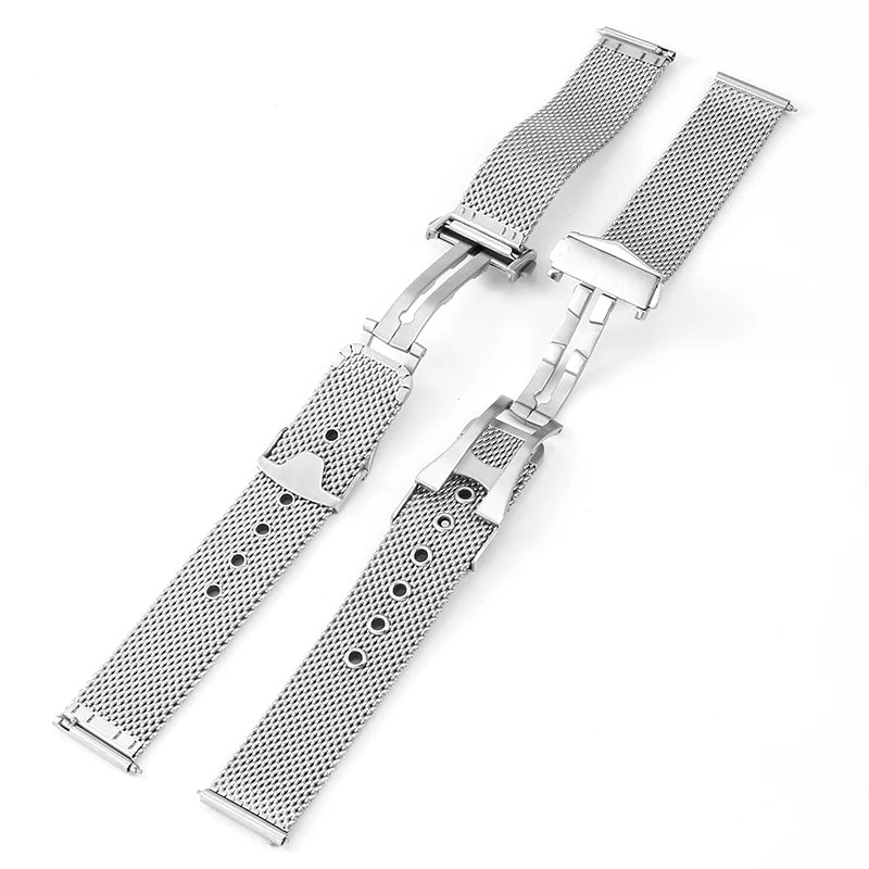 For Omega Flawless Watch Strap Replace Original Haima 3000 Milan 007 Mesh Stainless Steel Woven Men's 20mm Watchband