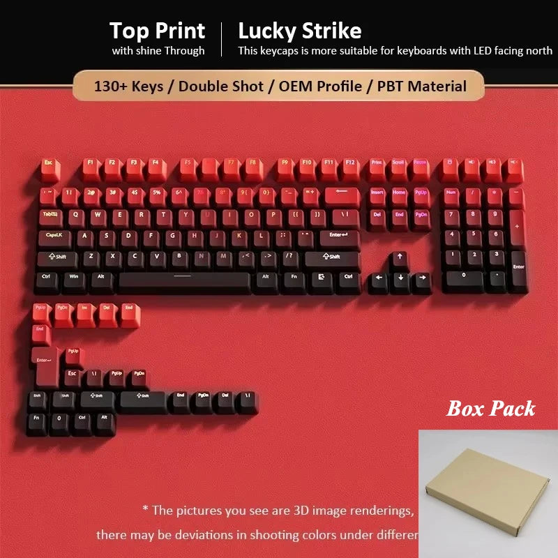 Gradient Keycaps 134 Keys OEM Profile PBT Double Shot Keycap For MX Switch Gaming Mechanical Keyboard Side Printed RGB Key Caps