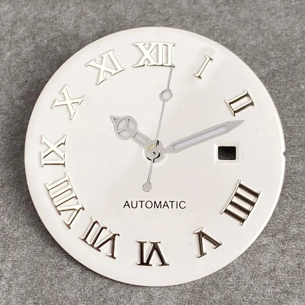 24.5mm Mother of Pearl Shell Dial Roman Diamond Sunburst Watch Dial Hand Fit NH05A NH05 Watch Movement Ladies Watchmaker Tools