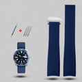 Rubber Silicone Watch Strap For Tag Heuer CARRERA AQUARACER 300 WAY201A WAY211C Black Blue Watch bracelet 20mm 22mm