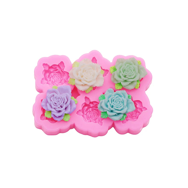 peony flower DIY resin phone case Clay mold 3D peony flower Resin Accessories Silicone Molds flower Chocolate  Fudge Cake Mold