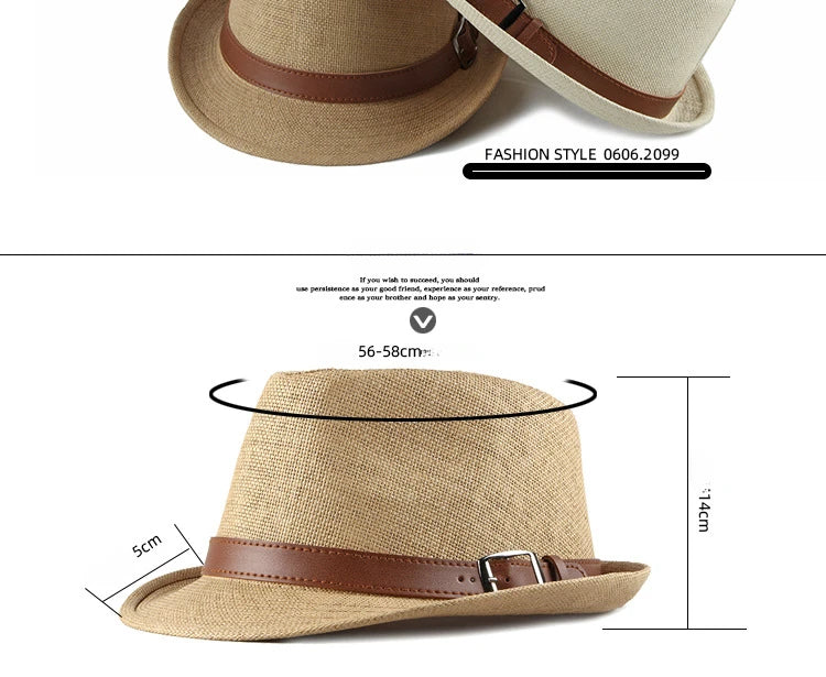 Summer Straw Hat Male Korean Fashion Hat Female Sun Visor British Retro Gentleman Jazz Hat
