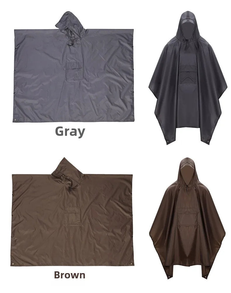 Outdoor Windproof Waterproof Multifunctional Three in One Outdoor Rain Shelter Hiking Cycling High-quality Adult Raincoat