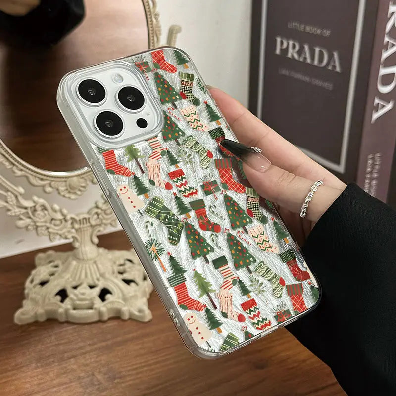 Christmas Tree Phone Case for iPhone 17 Pro 16 16e 15 14 13 12 11 Pro Max iphone Air Shockproof Bumper Cover Funda