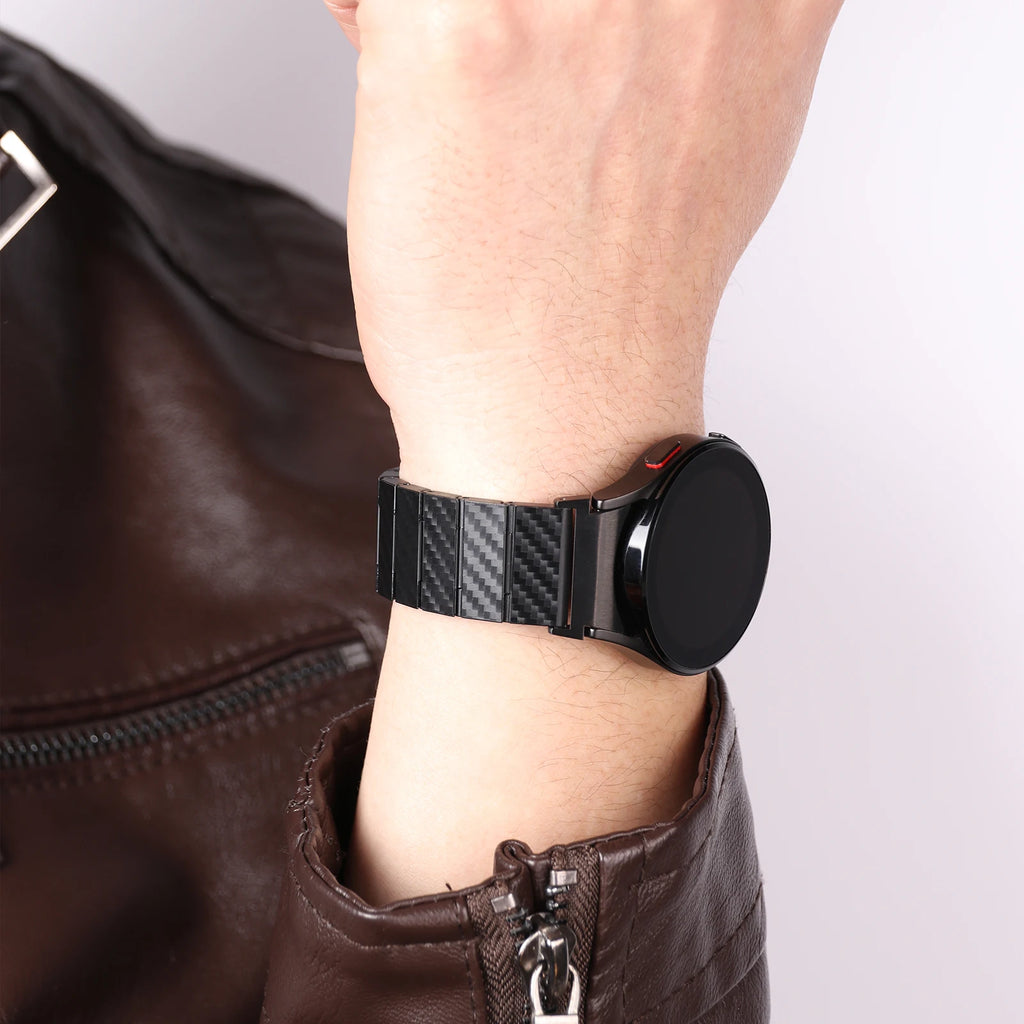 Luxury Carbon Fiber Band For Samsung Galaxy Watch 7 6 5 4 40mm 44mm Bracelet For Galaxy 5Pro 45mm 4 6 Classic 43 47mm 46mm Strap