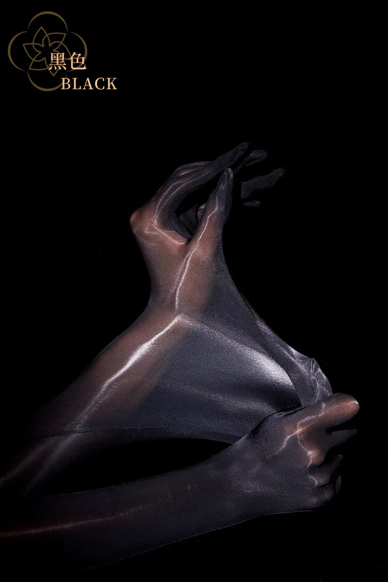 Sexy Women 8D 912 Pin Oil Glossy Shiny Elastic Glove Sheer See Through Ultrathin Sunscreen Driving Glove Luxury Candy Color